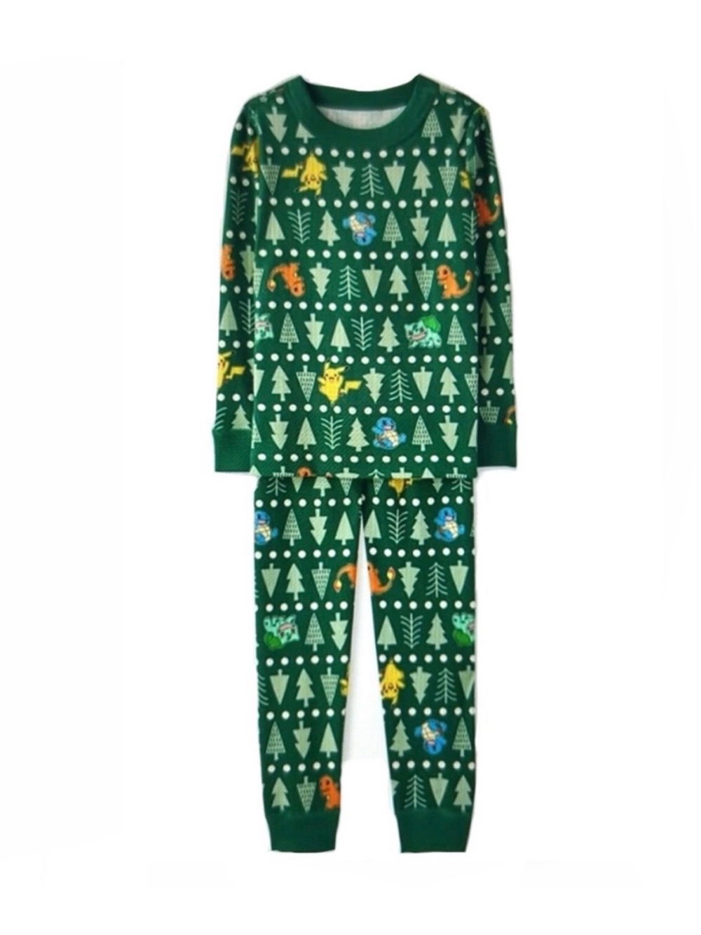 Hanna Andersson x Pokémon Christmas Tree Pajamas (Green/White/Multi) Size 6-7